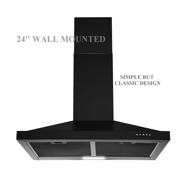 Tieasy 24" Stainless Steel 400 CFM Convertible Wall Range Hood with
